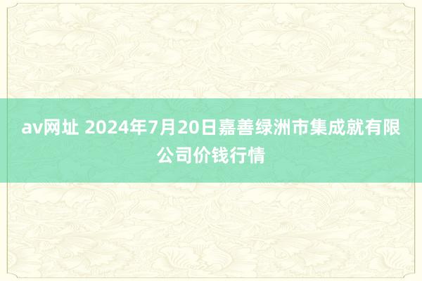 av网址 2024年7月20日嘉善绿洲市集成就有限公司价钱行情