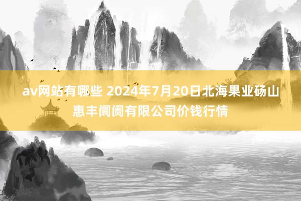 av网站有哪些 2024年7月20日北海果业砀山惠丰阛阓有限公司价钱行情