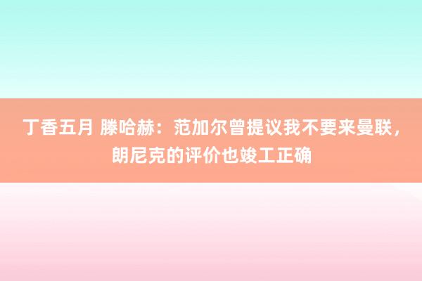 丁香五月 滕哈赫：范加尔曾提议我不要来曼联，朗尼克的评价也竣工正确