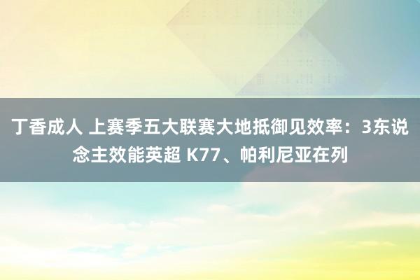 丁香成人 上赛季五大联赛大地抵御见效率：3东说念主效能英超 K77、帕利尼亚在列