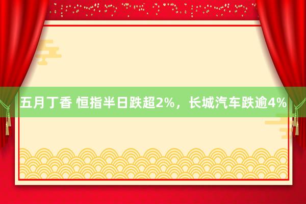 五月丁香 恒指半日跌超2%，长城汽车跌逾4%