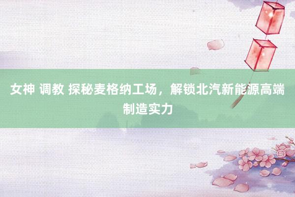 女神 调教 探秘麦格纳工场，解锁北汽新能源高端制造实力