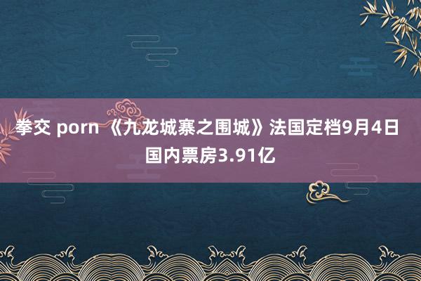 拳交 porn 《九龙城寨之围城》法国定档9月4日 国内票房3.91亿